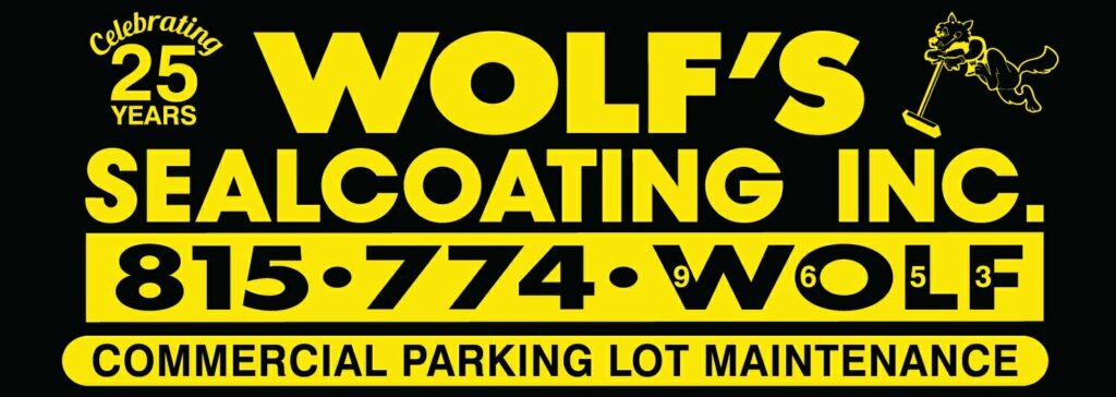 A yellow and black logo for wolf 's coating.
